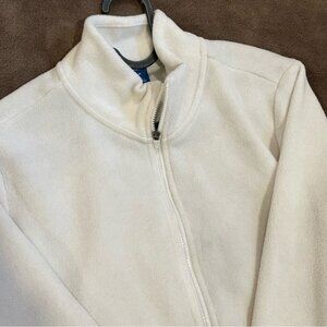 White Fleece Zip Up Sweater (M)